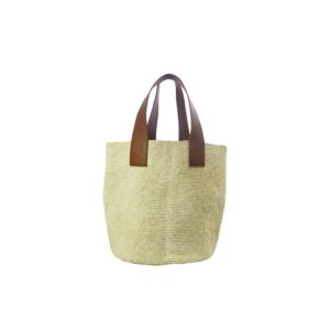 Trimmed Structured Natural Woven Straw Bag