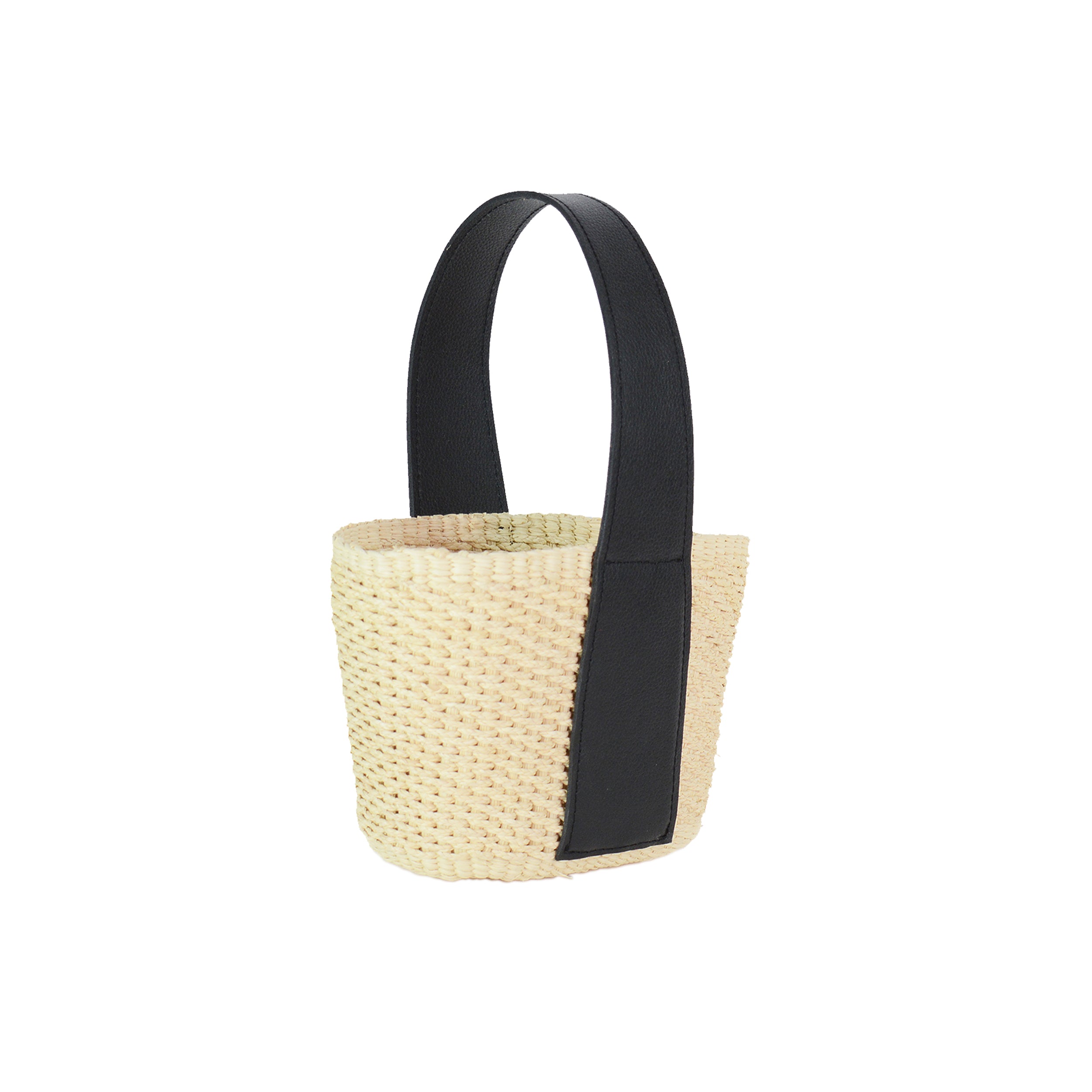 Woven Natural Leather Mini Handbag