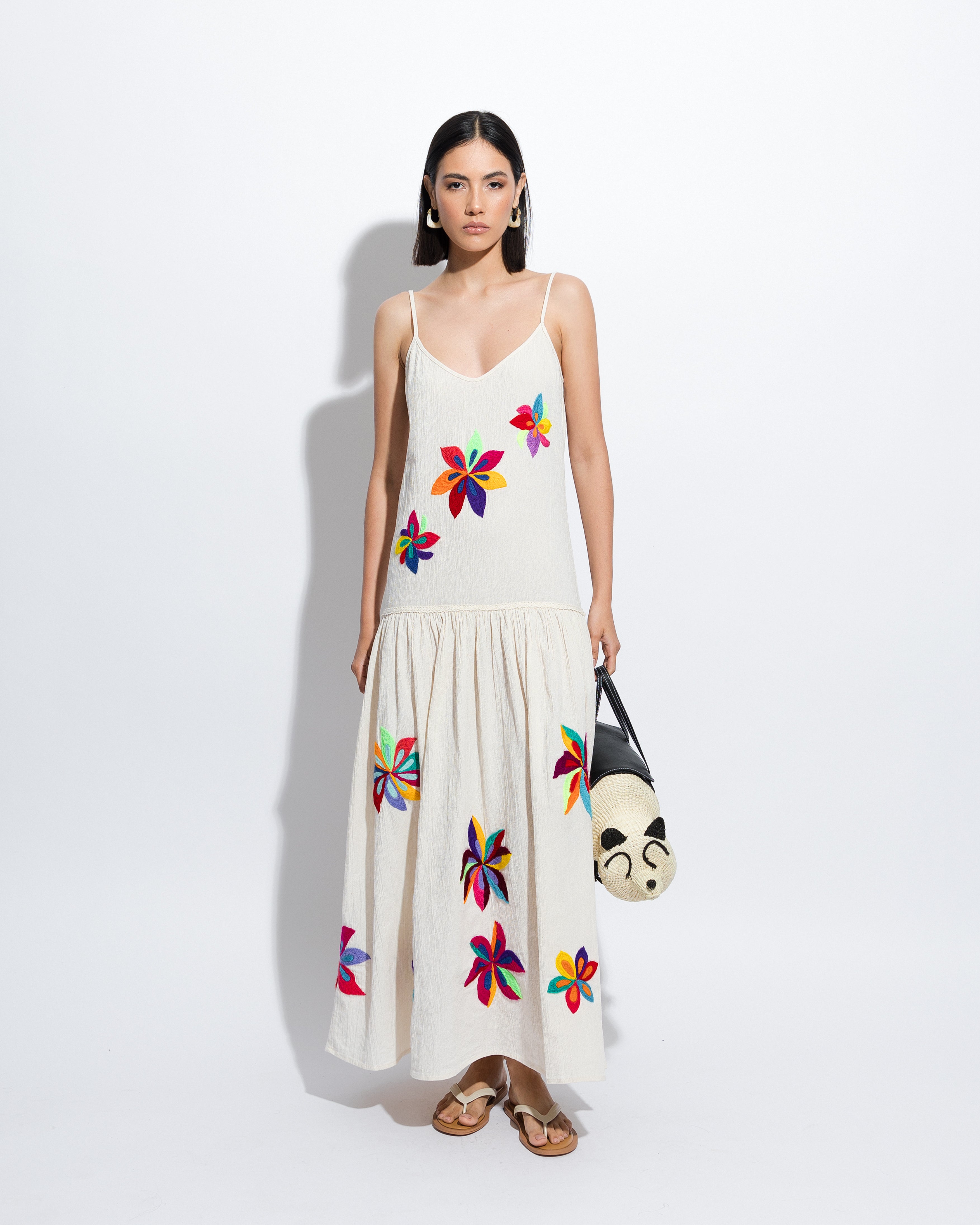 Woven Natural Leather Panda Handbag