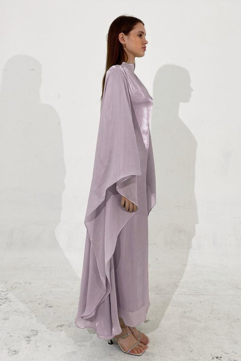 Silky Flowy Loose Robe Style Midi Dress - Image 4