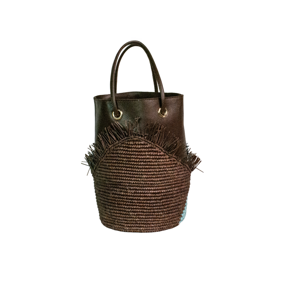 Chocolate Leather Two Tone Bag