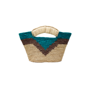 Beige Woven Mini Patterned Handbag