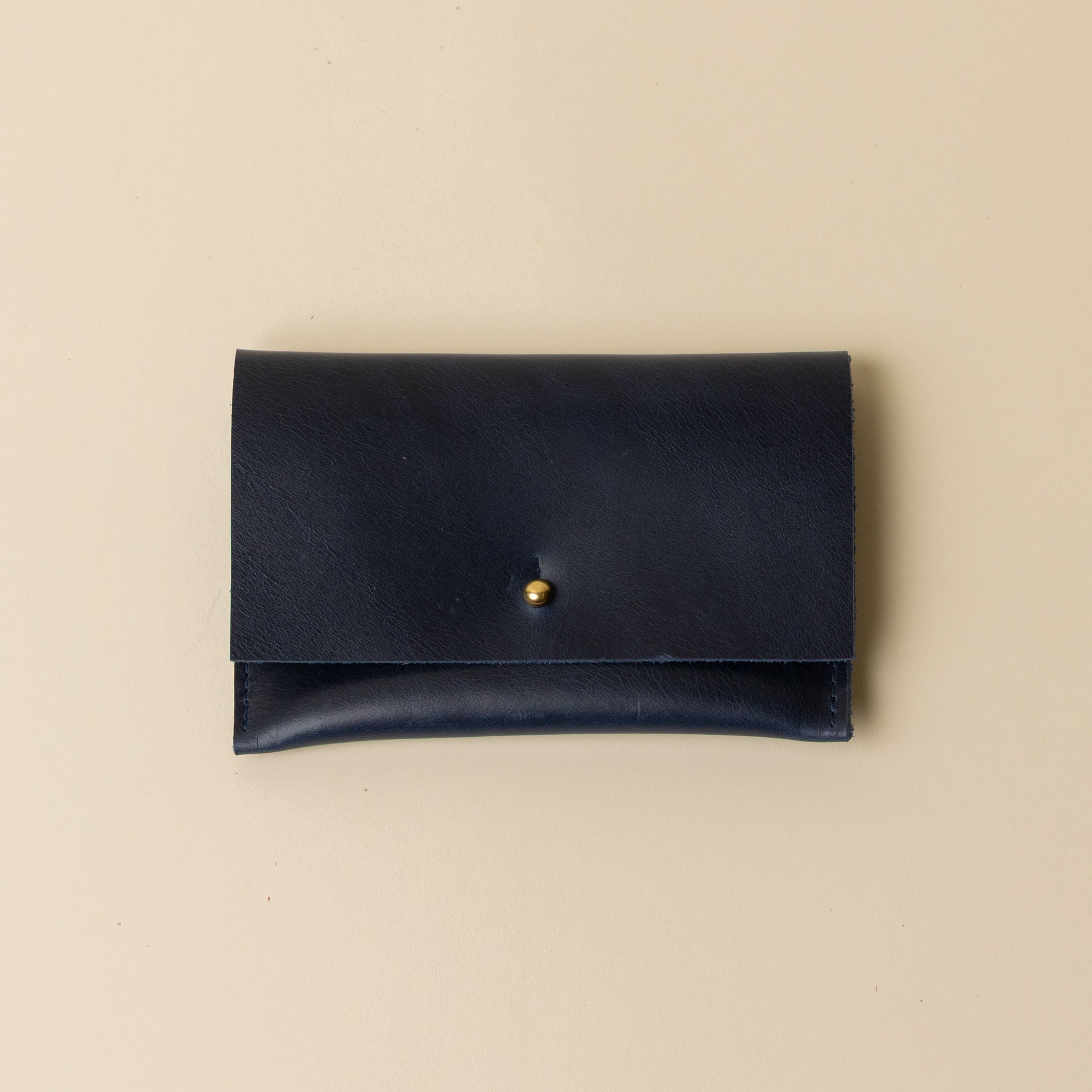 Indigo Blue Leather Passport Snap Pouch