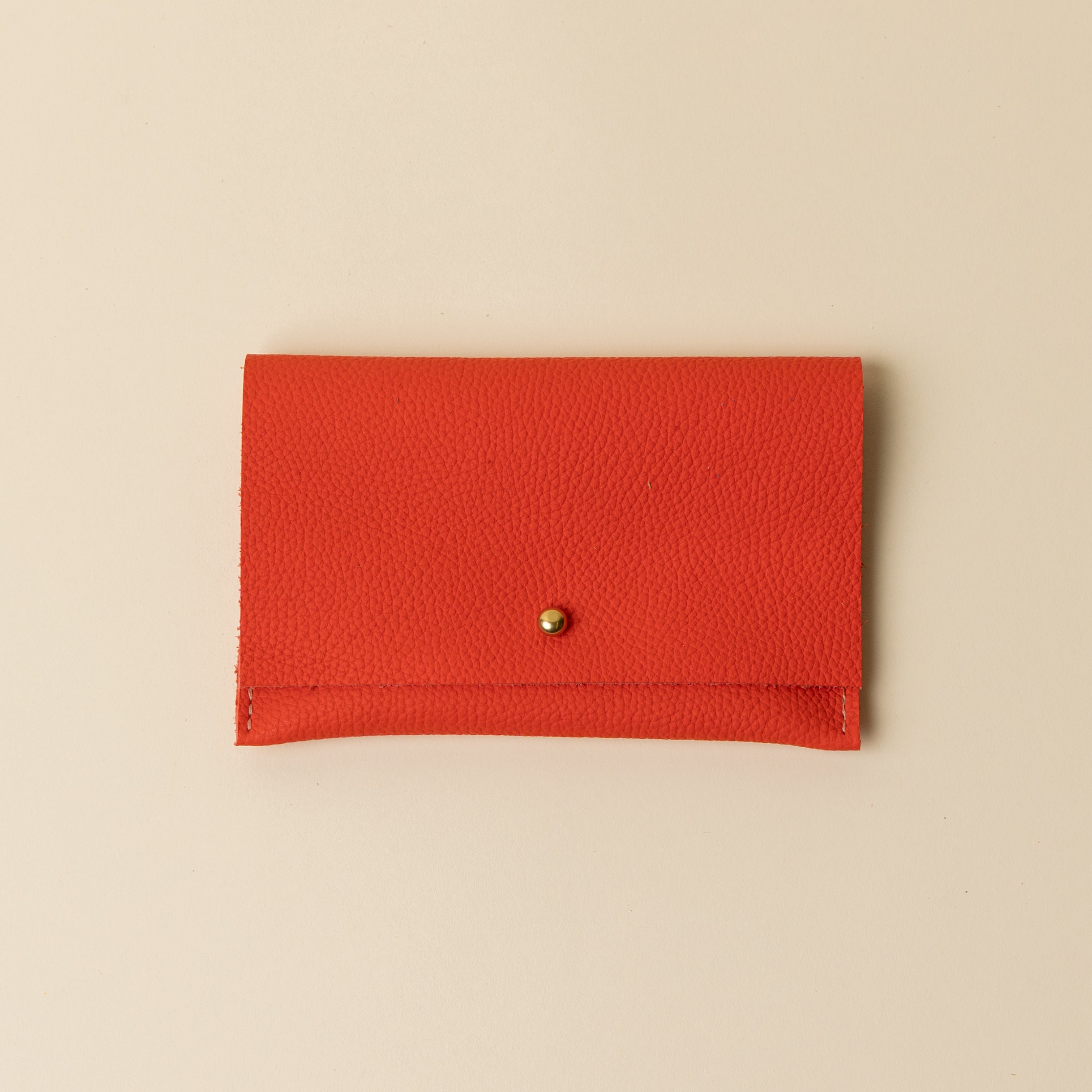 Poppy Red Leather Passport Snap Pouch