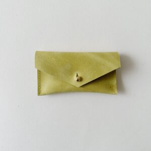 Citrus Yellow Leather Compact Snap Card Holder