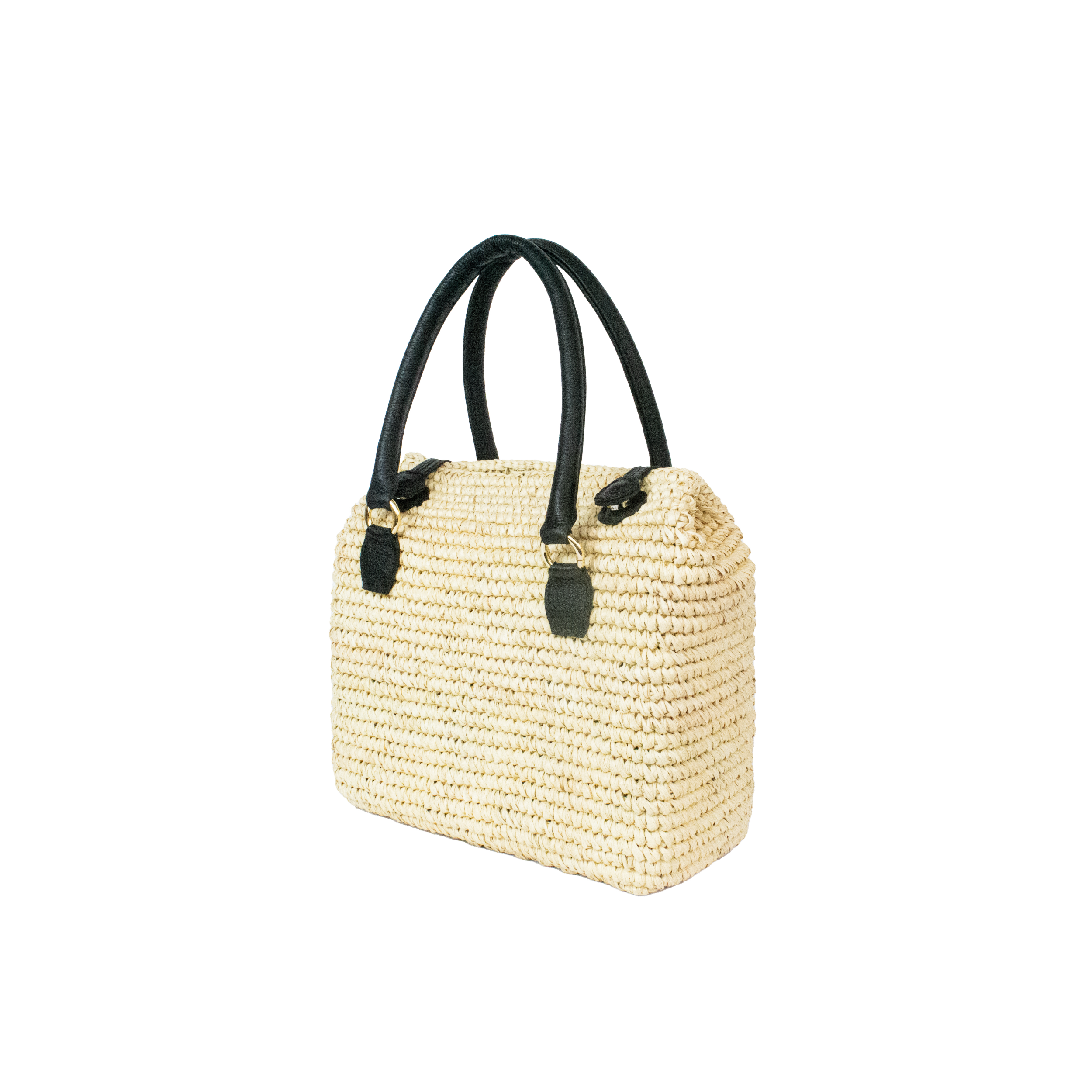 Natural Leather Mini Woven Bag