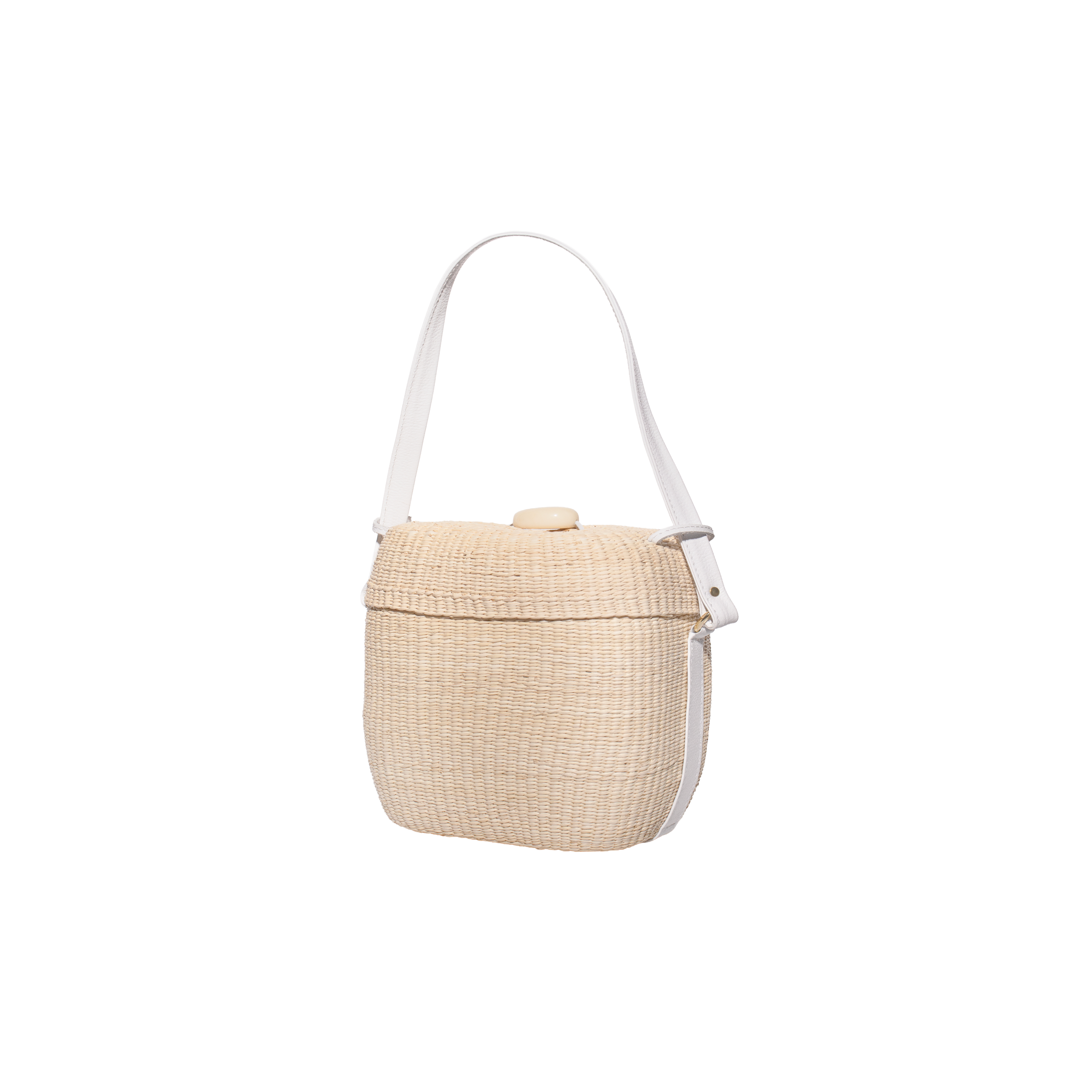 Woven Natural Leather Trunk Bag