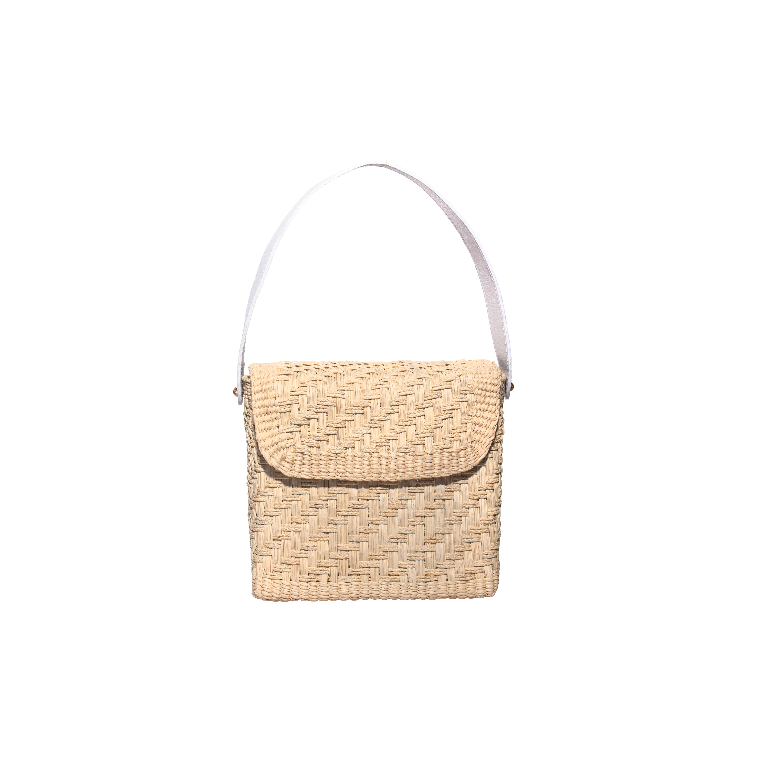 Woven Natural Leather Box Bag