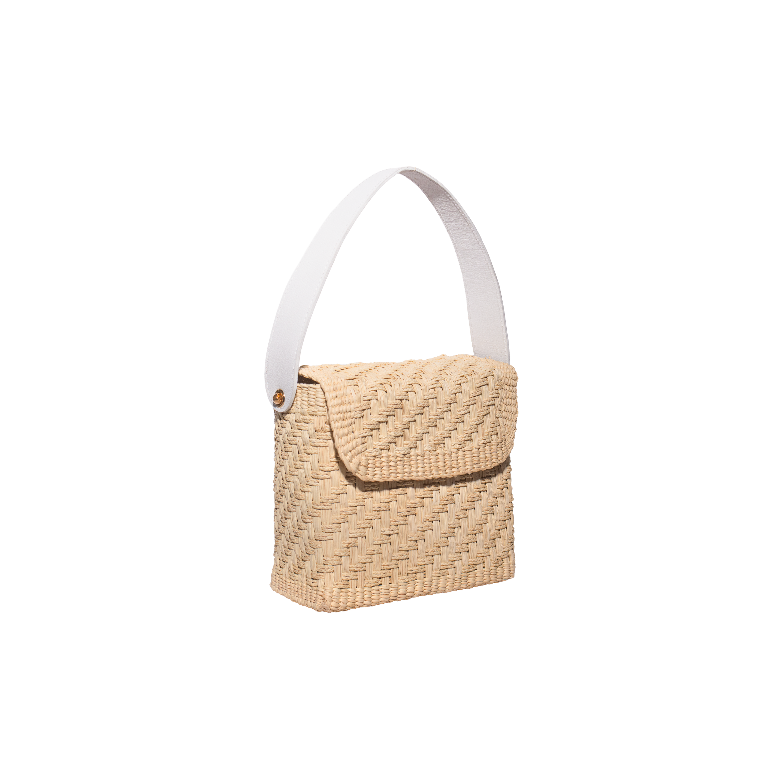 Woven Natural Leather Box Bag