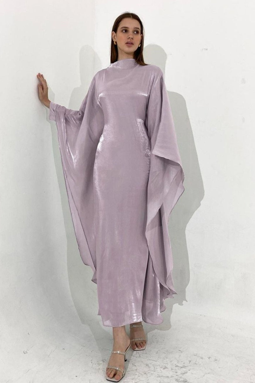 Silky Flowy Loose Robe Style Midi Dress - Image 2