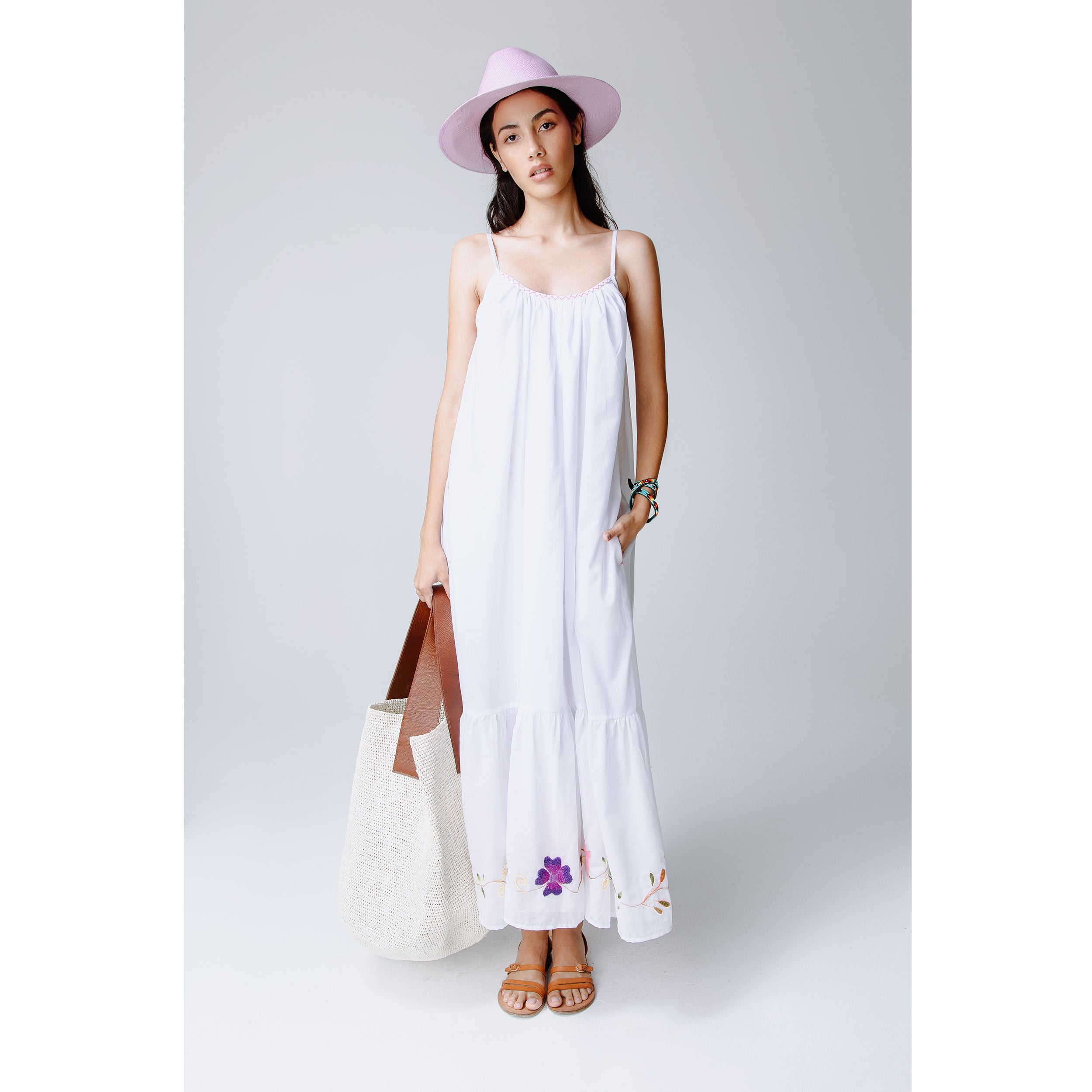 Trimmed Structured Natural Woven Straw Bag